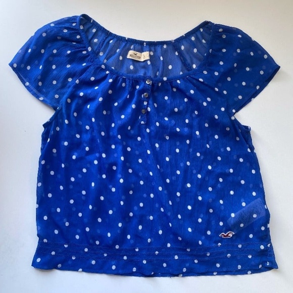 Cottagecore Blue Sheer Top Lot - Picture 4 of 6